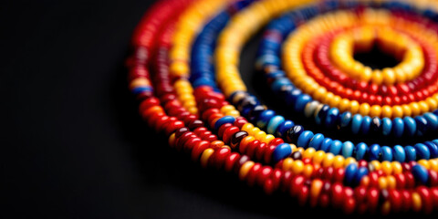 Vibrant african patterns with beaded spiral design for cultural art projects