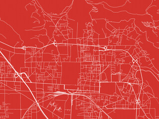 Christmas Map of Caserta, Italy in Snowy White on Festive Red Background.