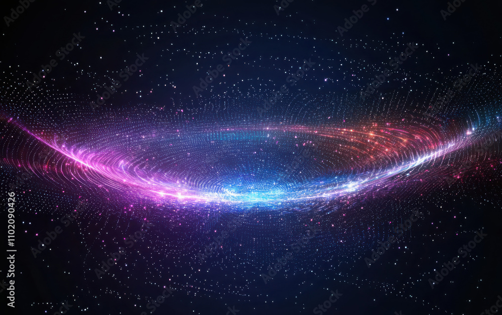 Poster illuminating the circuit constellation exploring a glowing data web in a deep digital landscape
