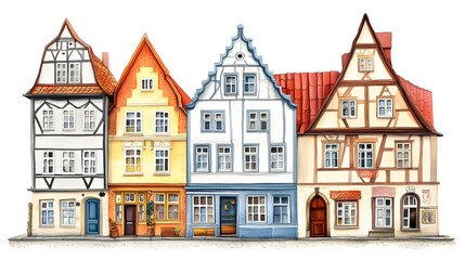 Fototapeta premium Historical Buildings in the Old Town of Hornburg, Lower Saxony