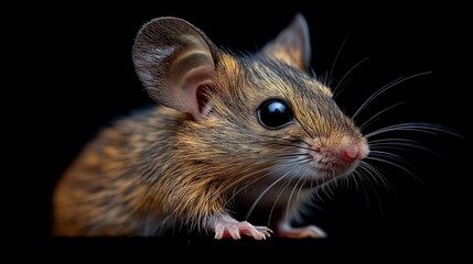 Small Brown Mouse with Large Ears and Bright Eyes