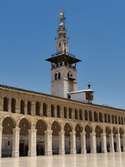 Great Mosque of Damascus, the earliest surviving stone mosque, built between 705 and 715 CE by the...