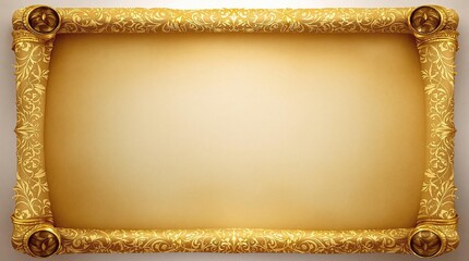 Old parchment with ornate gold border and subtle sky pattern, vintage, patterns, gold, parchment