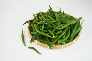 green chilis on a plate