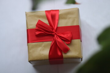 gift box with red bow