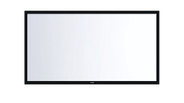 Realistic TV screen PNG. Modern stylish LED LCD panel. Large computer monitor display mockup. Blank TV template. PNG