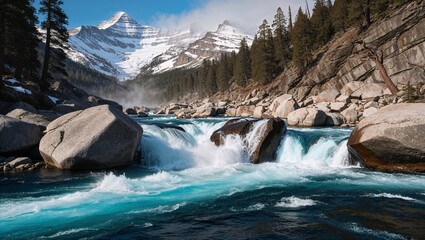 waterfall in the mountains