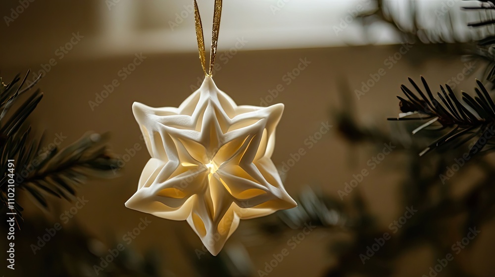 Poster snowflake ornament with soft shadow effect