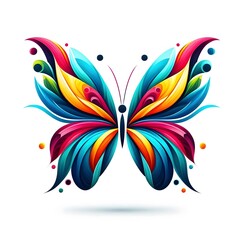 colorful butterfly abstract design on white background
