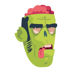 zombie head tongue out
