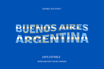 Argentina theme text style effect