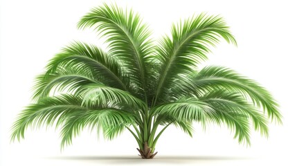palm with green leaves isolated on white background