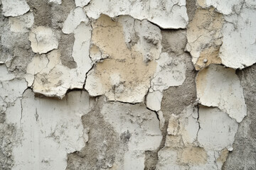 Cracked peeling white paint wall texture