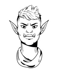 drawing of an elf man
