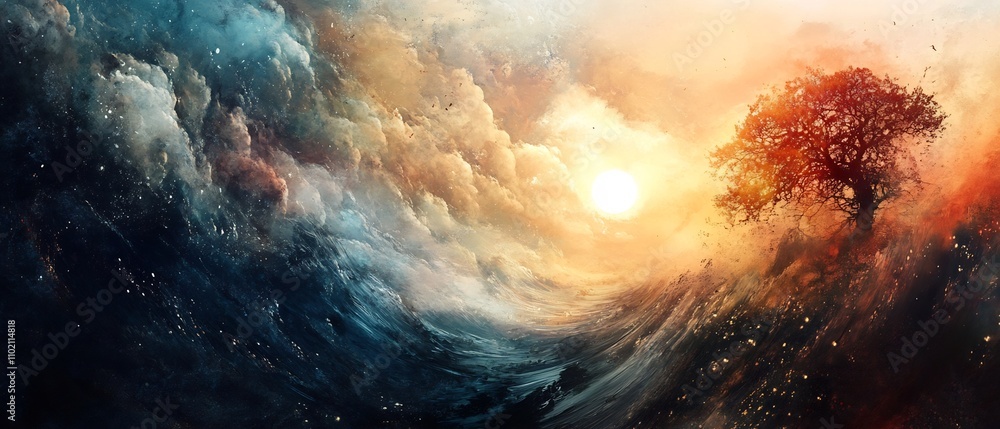 Poster dreamlike threshold of ambiguous boundaries and distorted landscapes a captivating surreal scene wit