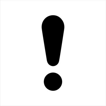 Black exclamation point icon silhouette vector illustration design on white background.
