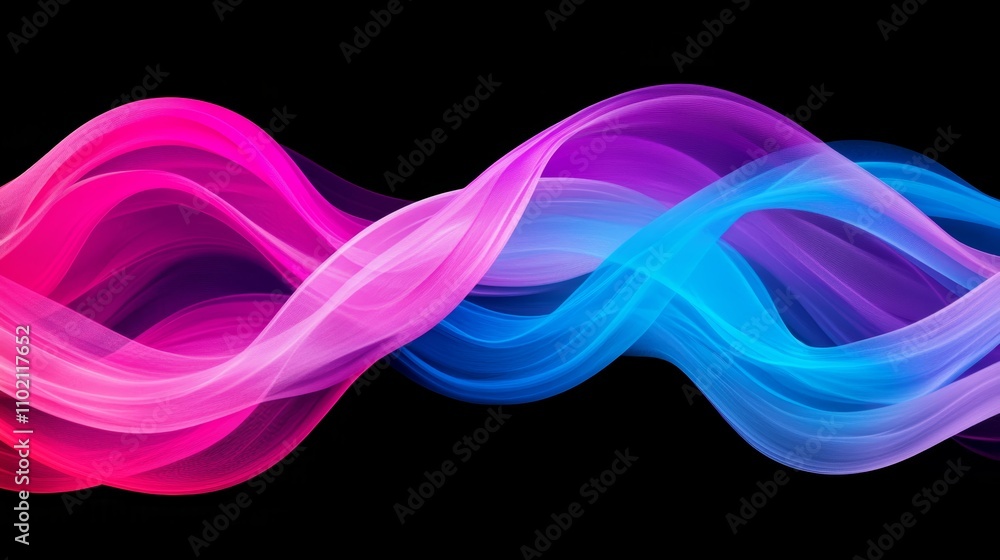 Poster abstract light wave, dynamic flow of vibrant hues in a colorful spectrum