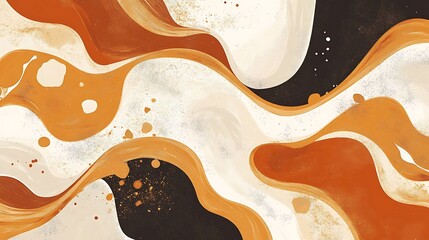 Obraz premium Abstract wavy design with warm colors and textures, suitable for backgrounds or art projects.