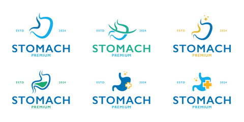 Set collection of stomach health care concept logo design template vector illustration
