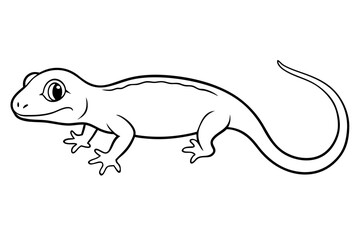 Gecko Line Art Vector Illustration.