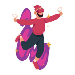 man using virtual reality glasses