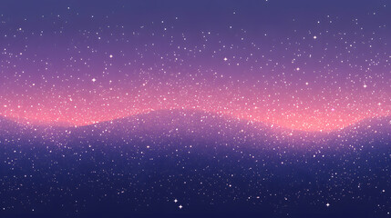Starry Night Sky with Soft Purple and Pink Horizon Glow