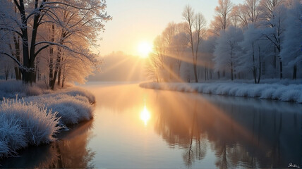 Naklejka premium sunset in the forest