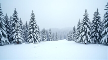Naklejka premium winter landscape with trees