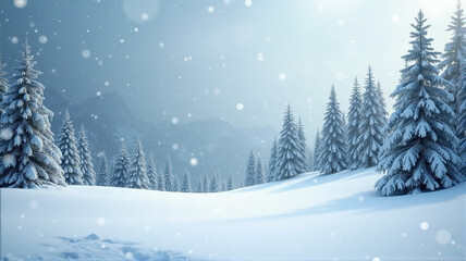 winter landscape with snow