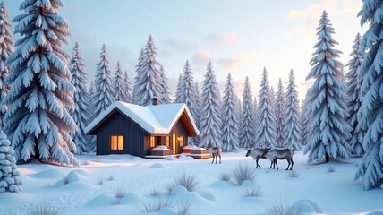 Fototapeta premium house in the forest