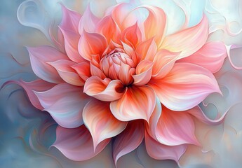 Fototapeta premium Vibrant Pink Lotus Flower with Soft Petals on Abstract Background, Symbolizing Beauty and Serenity for Artistic and Nature-Themed Projects