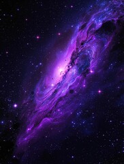 A stunning galaxy with vibrant purple and blue hues against a dark space background , universe, space, celestial body, galaxy