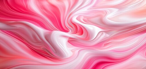 Fototapeta premium Ethereal Pink Dreamscape Abstract Fluid Patterns in Soft Pastel Swirls - Serene Liquid Art for Luxury Branding