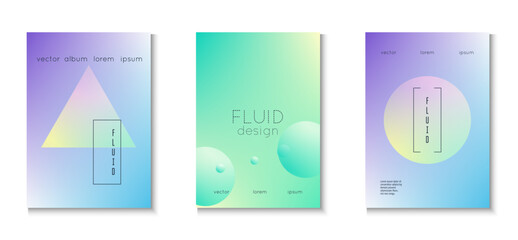 Abstract Poster. 3d Shape. Multyplying Vibrant Elements. Memphis Banner. Aesthetic Bright Illustration. Pink Holographic Set. Gradient Design. Violet Abstract Poster