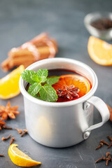 Jagertee - Austrian Hot Wine Punch. Alcohol christmas drink