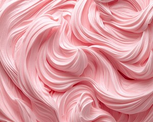 Obraz premium Luxurious Pale Pink Creamy Swirls - Abstract Macro Texture in Close-Up, Serene and Indulgent Mood