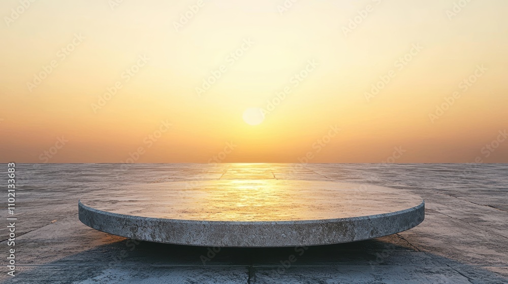 Poster abstract stone podium with textured surfaces against a soft gray background minimalist design perfec