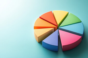Obraz premium Colorful Pie Chart on a Minimalist Background