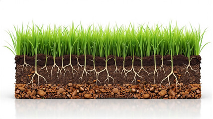 green grass on white background