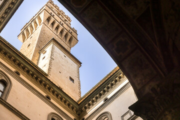 The tower of the palazzo Vecchio in Florence Italy