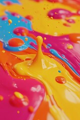 Colorful Liquid Painting Close Up
