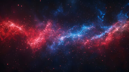 Naklejka premium Fourth of July Fireworks Celebration Background with Red and Blue Stars.