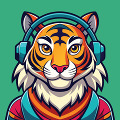 Obraz premium tiger silhouette vector illustration 