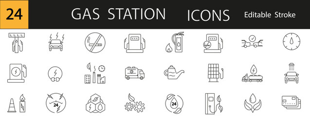 gas station icons ,editing strokes