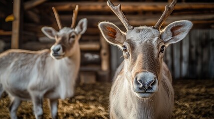 Deer pair standing together