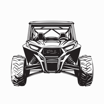 off road adventure utv buggy vector. black and white utv buggy image