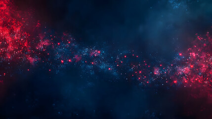 Fototapeta premium Fourth of July Fireworks Celebration Background with Red and Blue Stars.