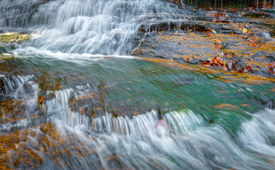 Close up of base of camp Creek waterfalls