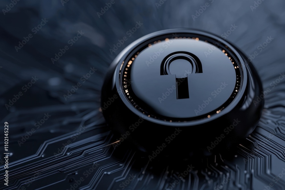 Aufkleber cybersecurity theme for data privacy day featuring digital locks, binary code, and futuristic tech b