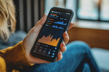 Screenshots of interactive quizzes or stock market graphs showing progress and success.